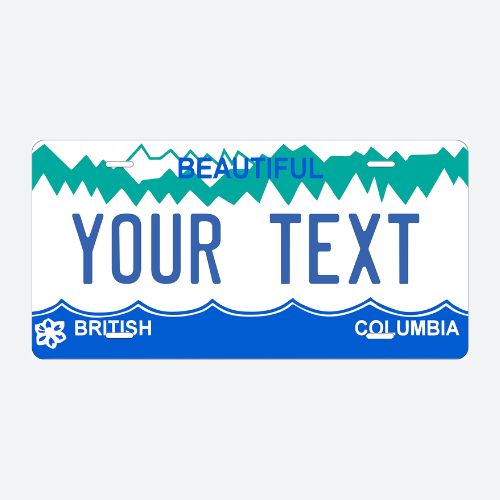 Custom Mini BC Personalized License Plate Keychain with NFC Smart Tag